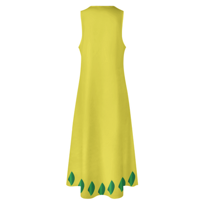 RUMI PERSIAN CALLIGRAPHY SLEEVELESS ANKLE-LENGTH DRESS من هو کشیدم هو مرا
