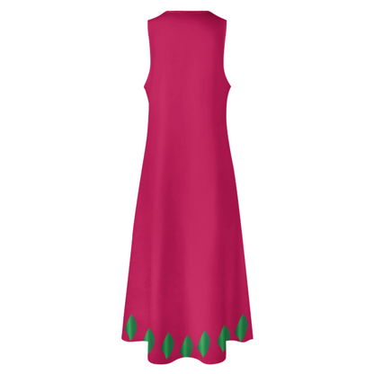 RUMI PERSIAN CALLIGRAPHY SLEEVELESS ANKLE-LENGTH DRESS من هو کشیدم هو مرا