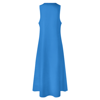 RUMI PERSIAN CALLIGRAPHY SLEEVELESS ANKLE-LENGTH DRESS من هو کشیدم هو مرا