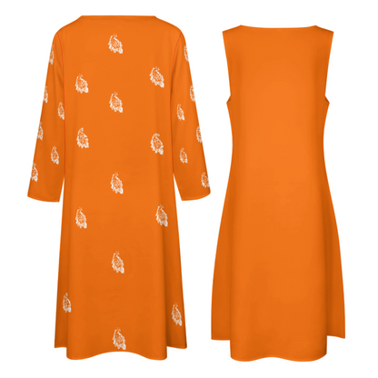 FARSI POETRY LONG DRESS SET WITH CARDIGAN