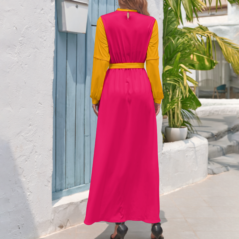 FARSI POATRY TURTLENECK LONG DRESS