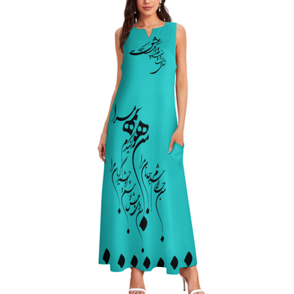 PERSIAN CALLIGRAPHY LOVE MAXI DRESS