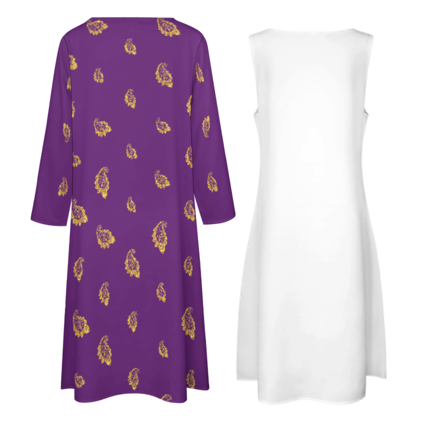 FARSI POETRY LONG DRESS SET WITH CARDIGAN