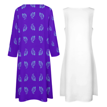ENSEMBLE ROBE LONGUE ET CARDIGAN POÉSIE PERSANE – STYLE CLASSIQUE AVEC CALLIGRAPHIE PERSE