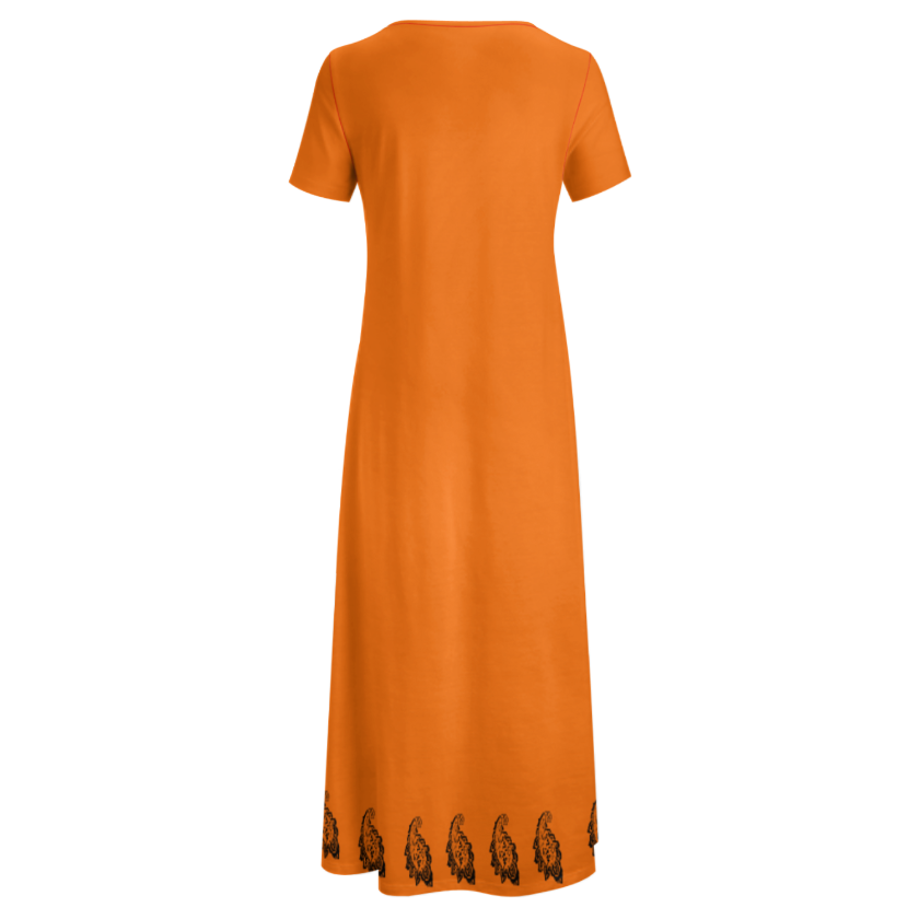 ROUND NECK SHORT SLEEVE HICH DRESS