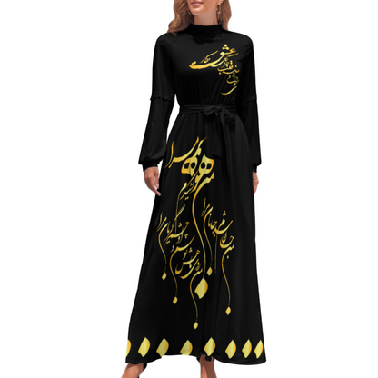 FARSI POATRY TURTLENECK LONG DRESS