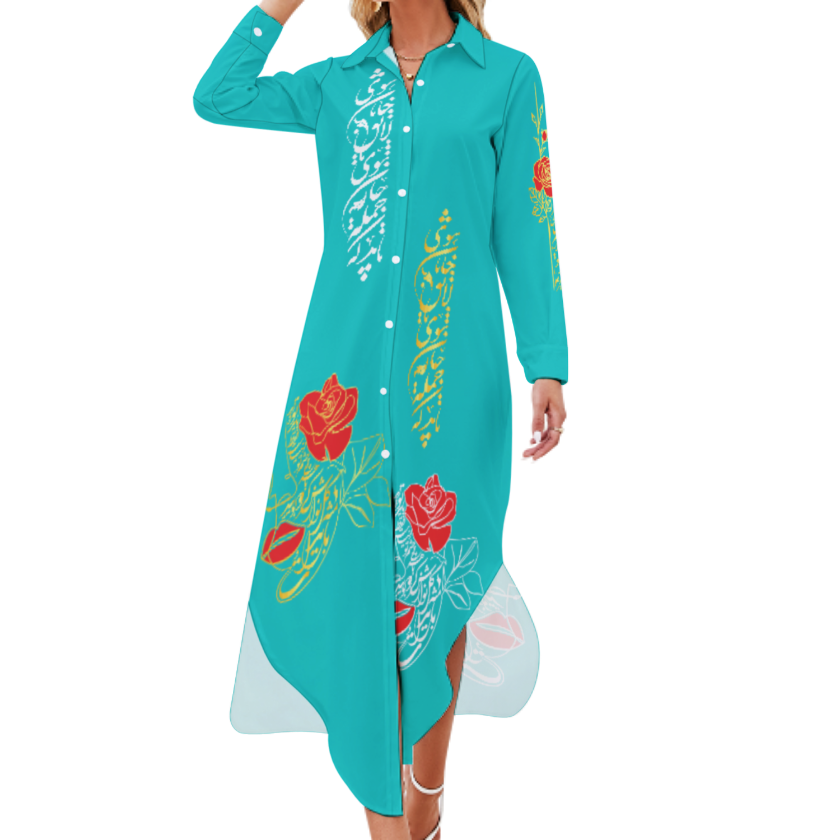 ROBE CHEMISE FLUIDE POÉSIE PERSANE – ART LION ET SOLEIL