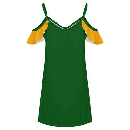 PERSIAN CALLIGRAPHY RUFFLE DRESS