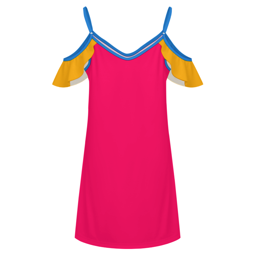 PERSIAN CALLIGRAPHY RUFFLE DRESS