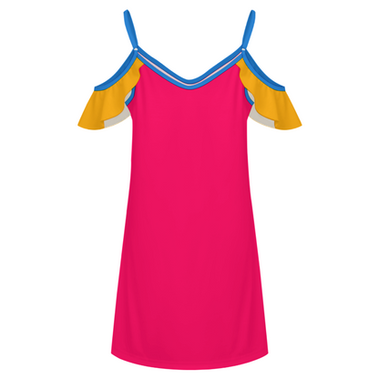PERSIAN CALLIGRAPHY RUFFLE DRESS