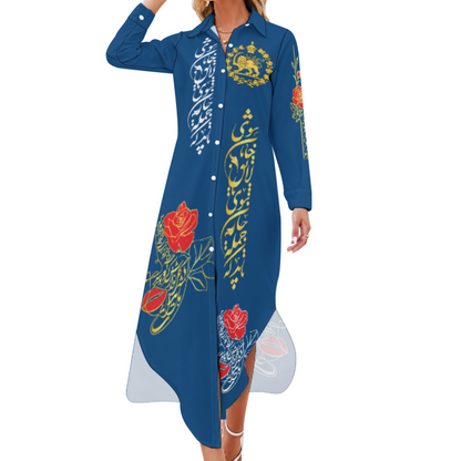 ROBE CHEMISE FLUIDE POÉSIE PERSANE – ART LION ET SOLEIL