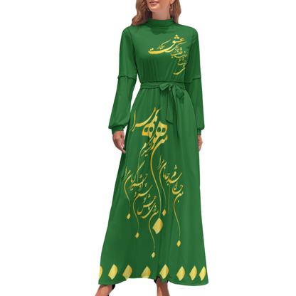 FARSI POATRY TURTLENECK LONG DRESS