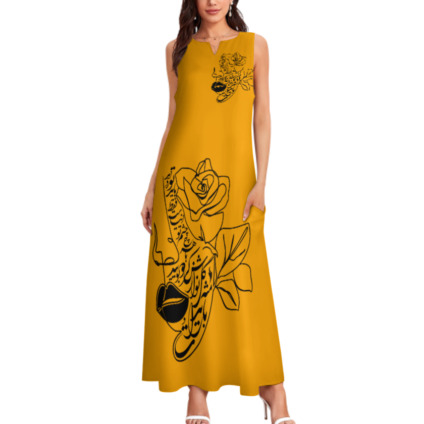 PERSIAN CALLIGRAPHY MAXI DRESS