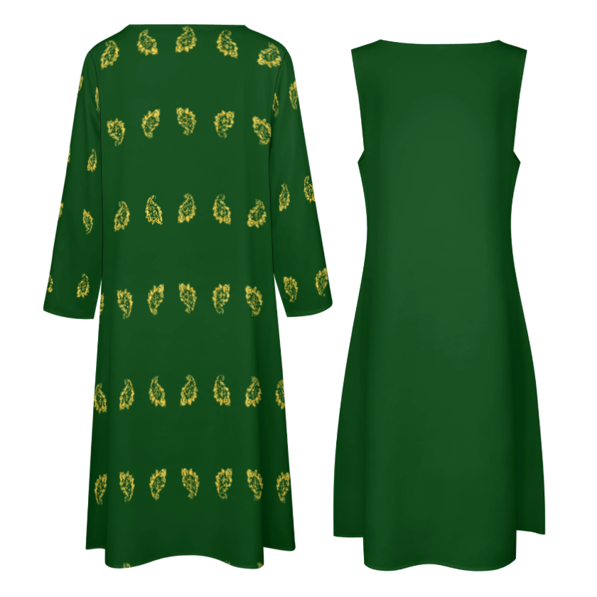 ENSEMBLE ROBE LONGUE DE POÉSIE FARSI AVEC CARDIGAN