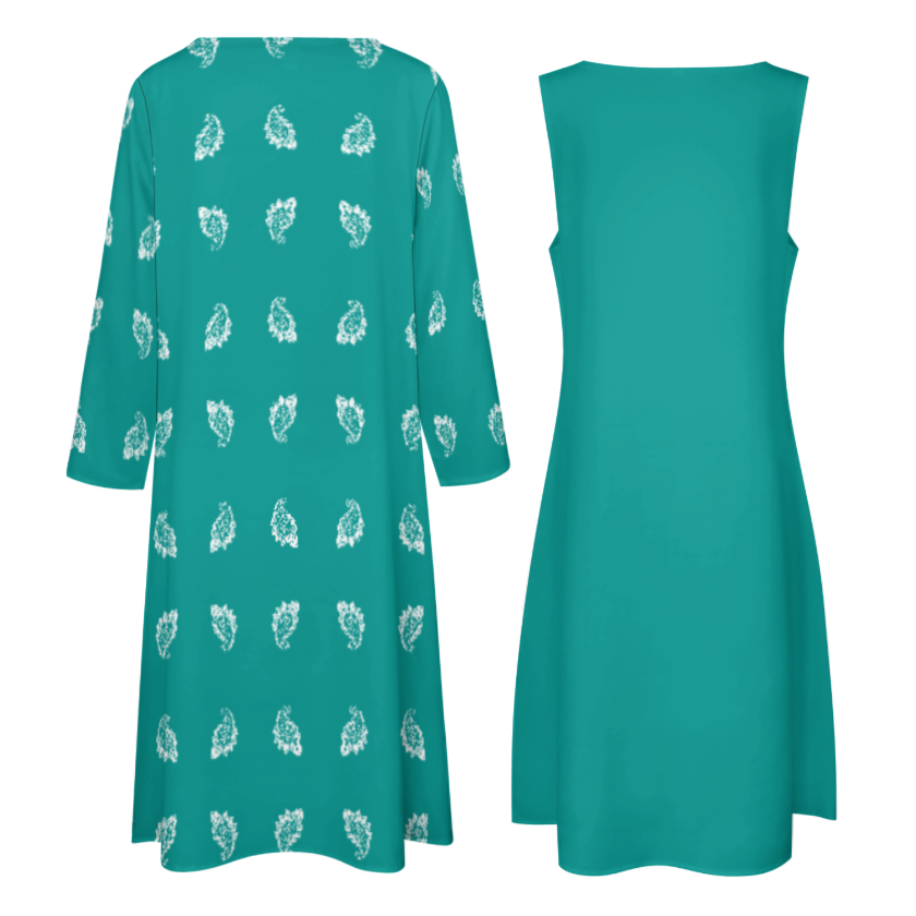 ENSEMBLE ROBE LONGUE DE POÉSIE FARSI AVEC CARDIGAN