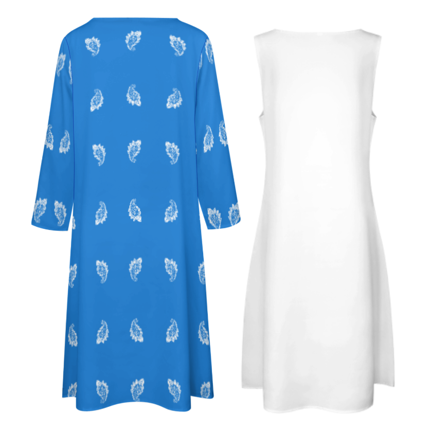 FARSI POETRY LONG DRESS SET WITH CARDIGAN