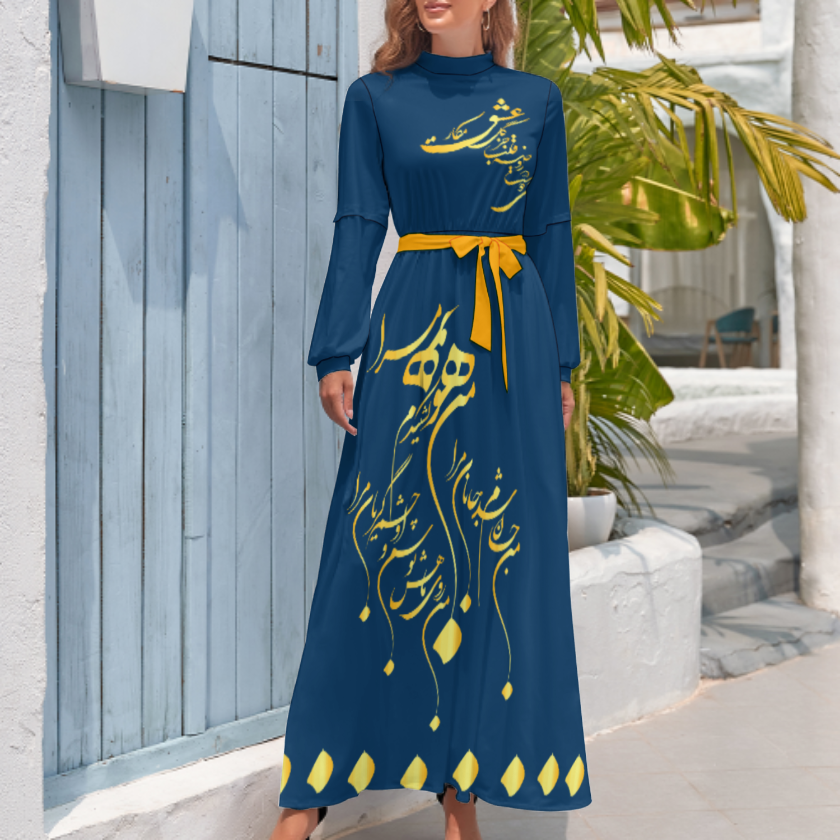 FARSI POATRY TURTLENECK LONG DRESS