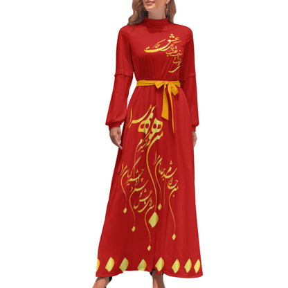 FARSI POATRY TURTLENECK LONG DRESS