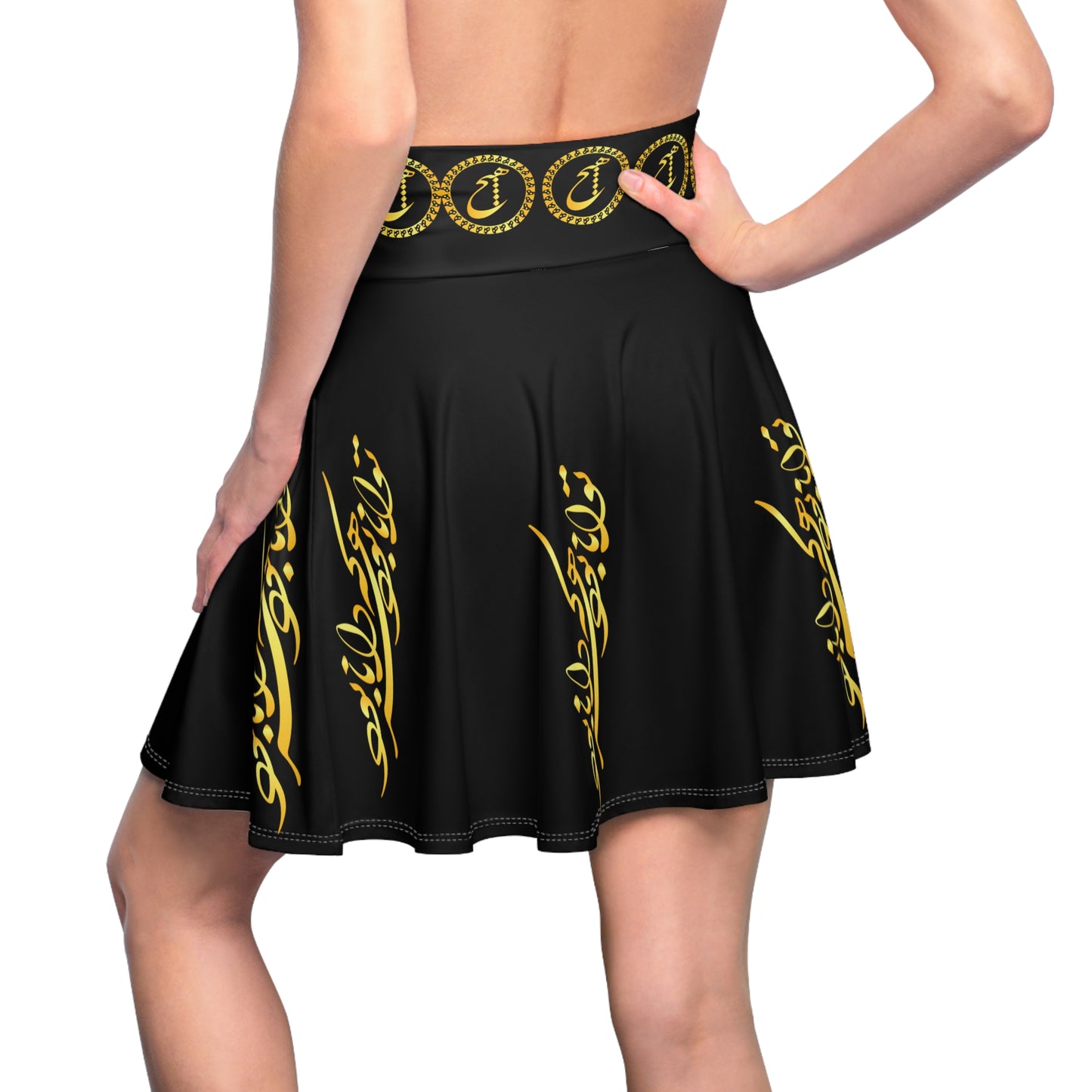 PERSIAN CALLIGRAPHY SKATER SKIRT توانا بود هر که دانا بود