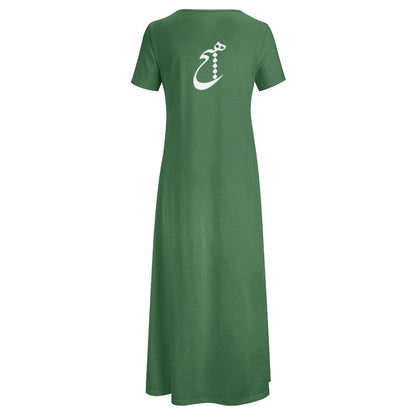 ROUND NECK SHORT SLEEVE HICH DRESS