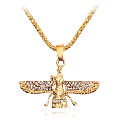 Gold Faravahar Zoroastrian Necklace