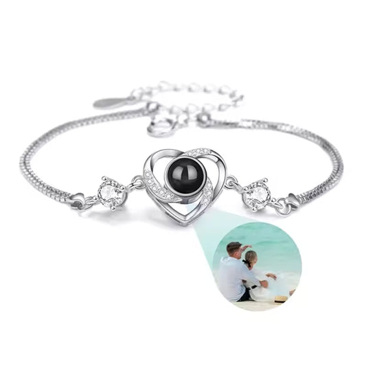 CUSTOM PHOTO PROJECTION BRACELET – TITANIUM STEEL CUBAN LINK | PERSONALIZED PICTURE INSIDE