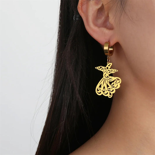 Gold Plated Sufi Sama Dance Earrings