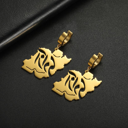 PERSIAN MAP EARRINGS – AZADI CALLIGRAPHY