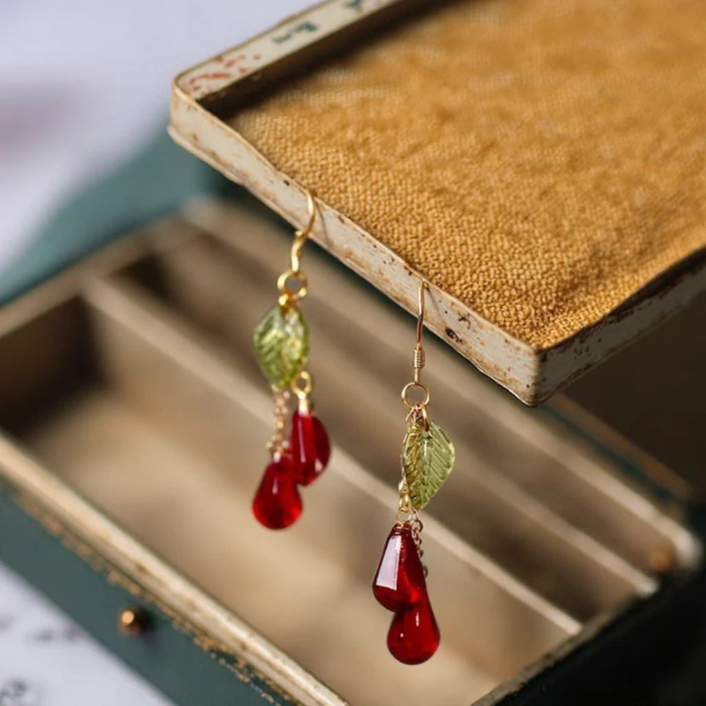 POMEGRANATE DROP EARRINGS