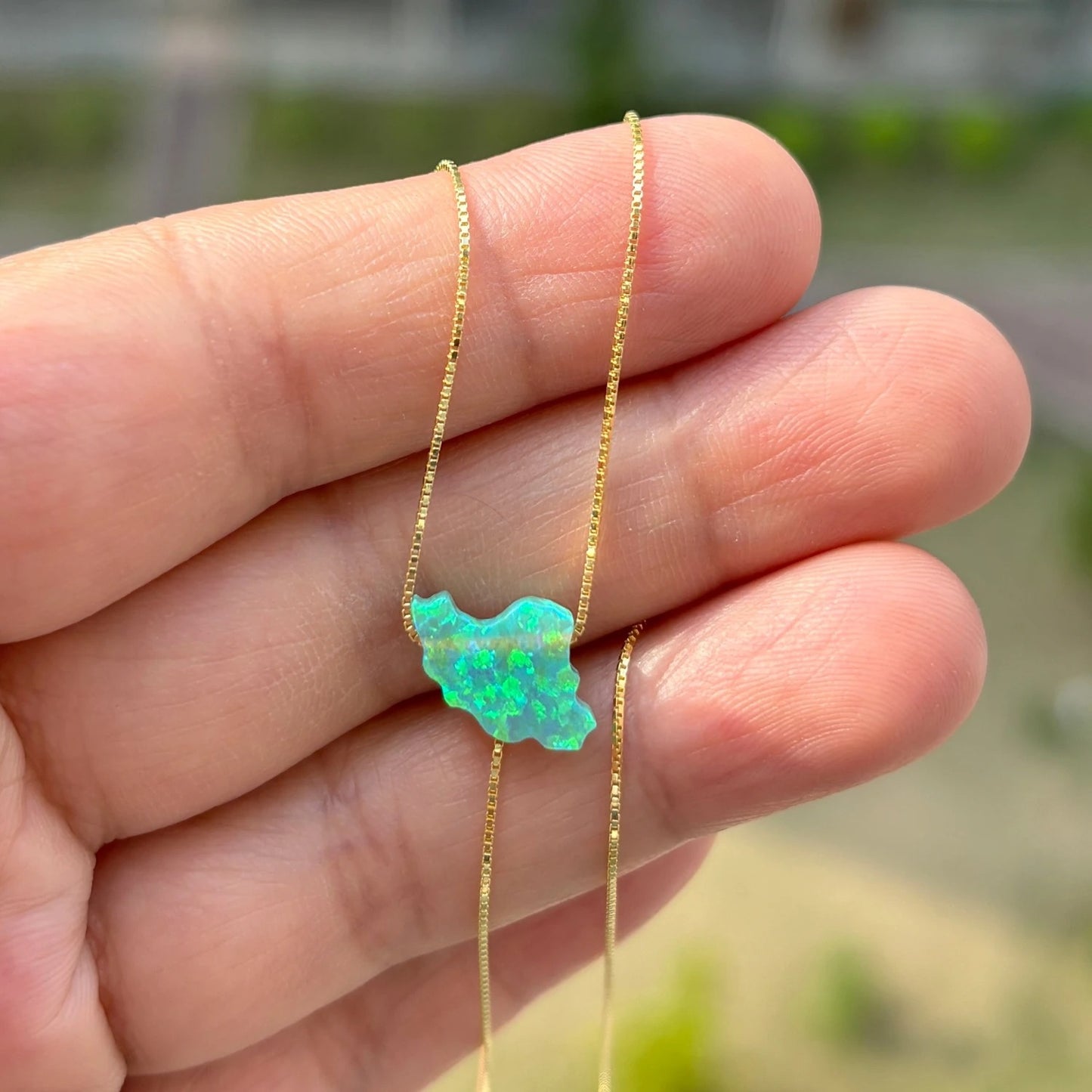 ETERNAL IRAN MAP OPAL NECKLACE 925 SILVER