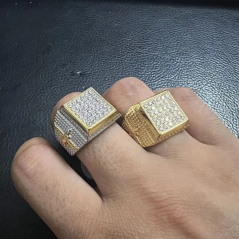 VINTAGE FARVAHAR RING FOR MEN – ZOROASTRIAN SYMBOL, STAINLESS STEEL, CZ
