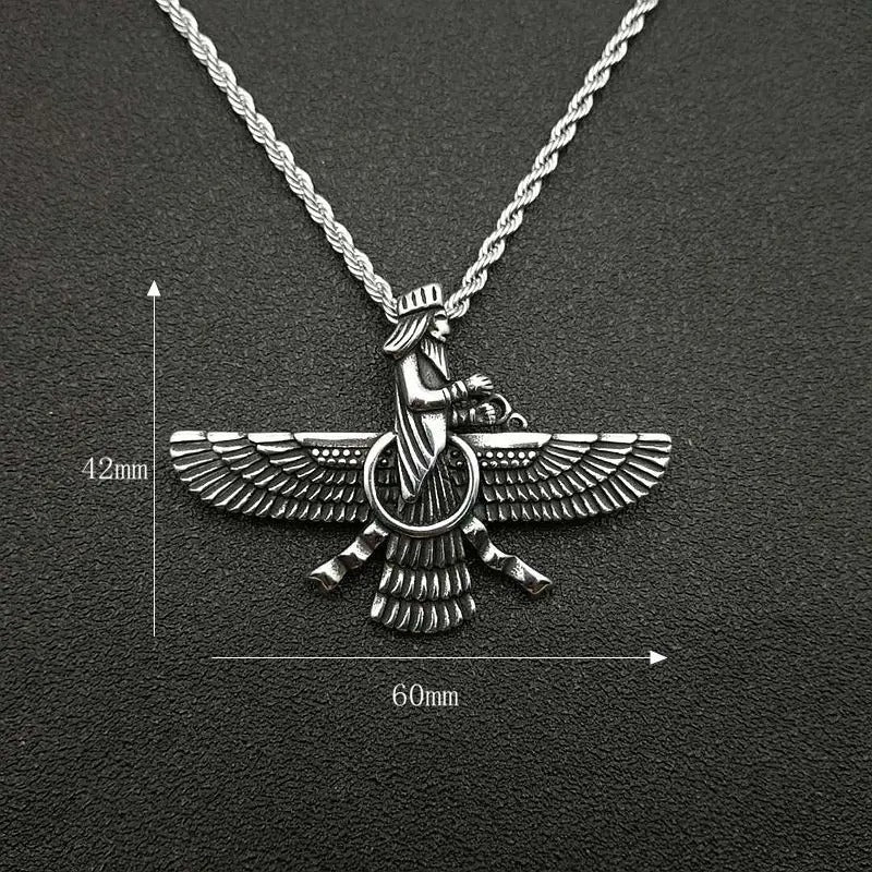 Gold Faravahar Zoroastrian Necklace