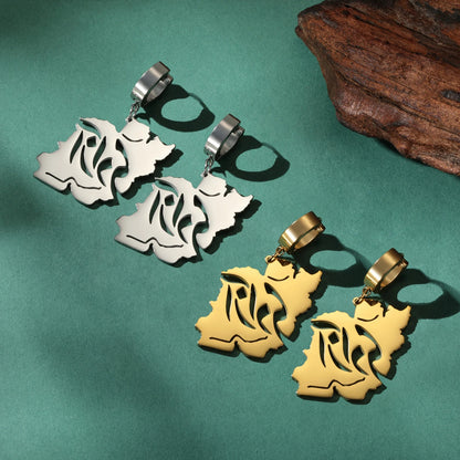 PERSIAN MAP EARRINGS – AZADI CALLIGRAPHY