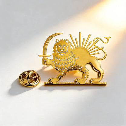 BROCHE LION ET SOLEIL DE L'EMPIRE PERSE