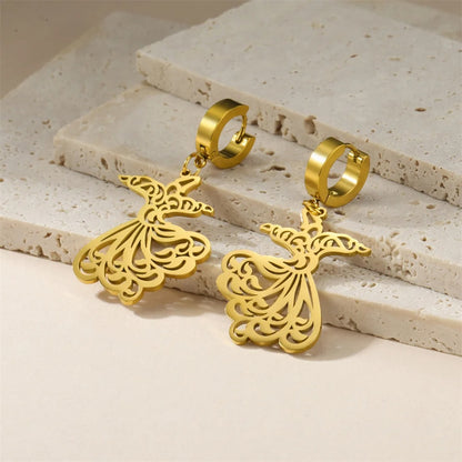 GOLD PLATED SUFI SAMA DANCE EARRINGS