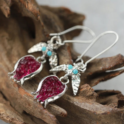 BOUCLES D'OREILLES PENDANTES GRENADE VINTAGE