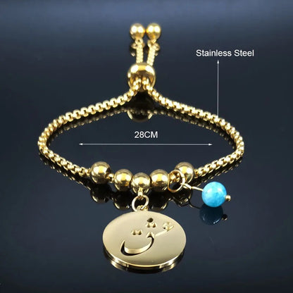 PERSIAN LOVE POEM STAINLESS STEEL BRACELET "عشق" – GOLD COLOR