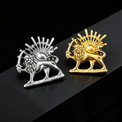 PERSIAN EMPIRE LION & SUN BROOCH