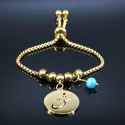 PERSIAN LOVE POEM STAINLESS STEEL BRACELET "عشق" – GOLD COLOR