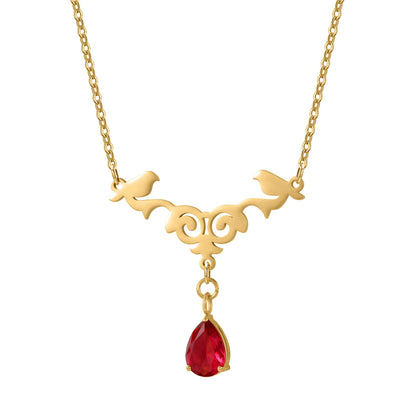 Two Birds Custom Birthstone Necklace | Personalized Gift