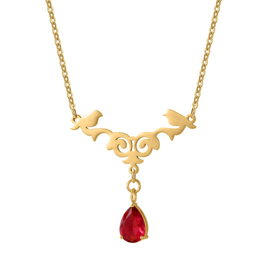 Two Birds Custom Birthstone Necklace | Personalized Gift