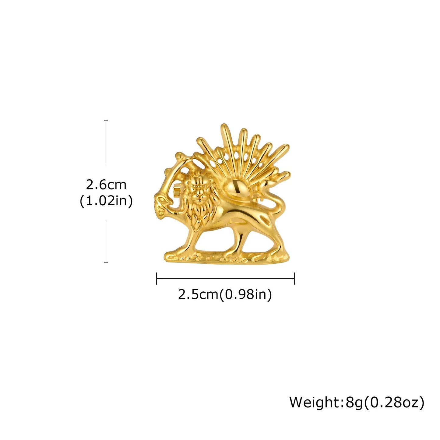 PERSIAN EMPIRE LION & SUN BROOCH