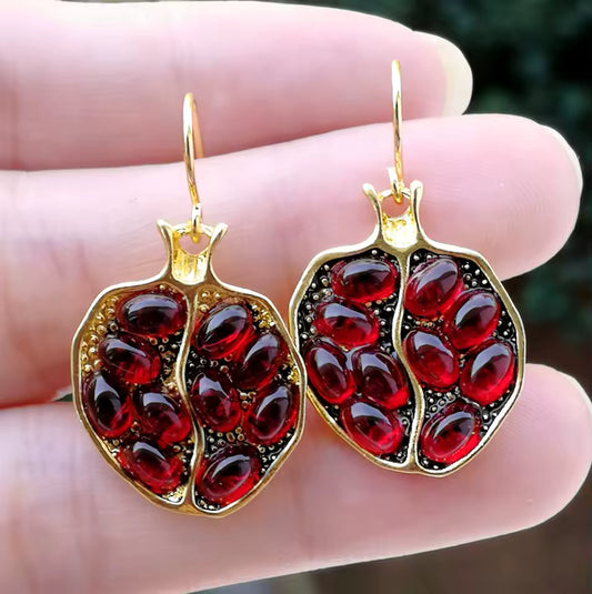 VINTAGE POMEGRANATE DROP EARRINGS