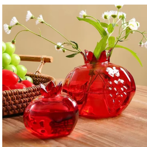 MINI RED POMEGRANATE GLASS VAS