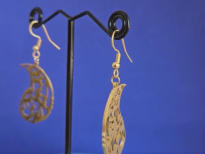 CALLIGRAPHY EARRINGS , “May it be me and her/him, with wine between us."