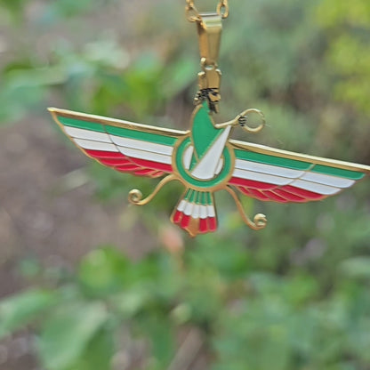 FARAVAHAR IRAN FLAG NECKLACE – 18K GOLD PLATED