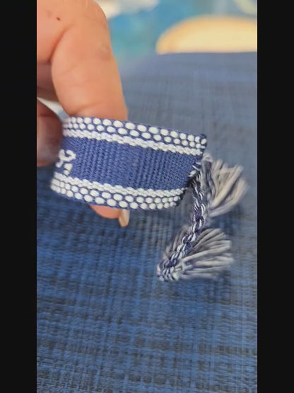 EMBROIDERED FABRIC TASSEL BRACELET از صدای سخن عشق نشنیدم خوشتر