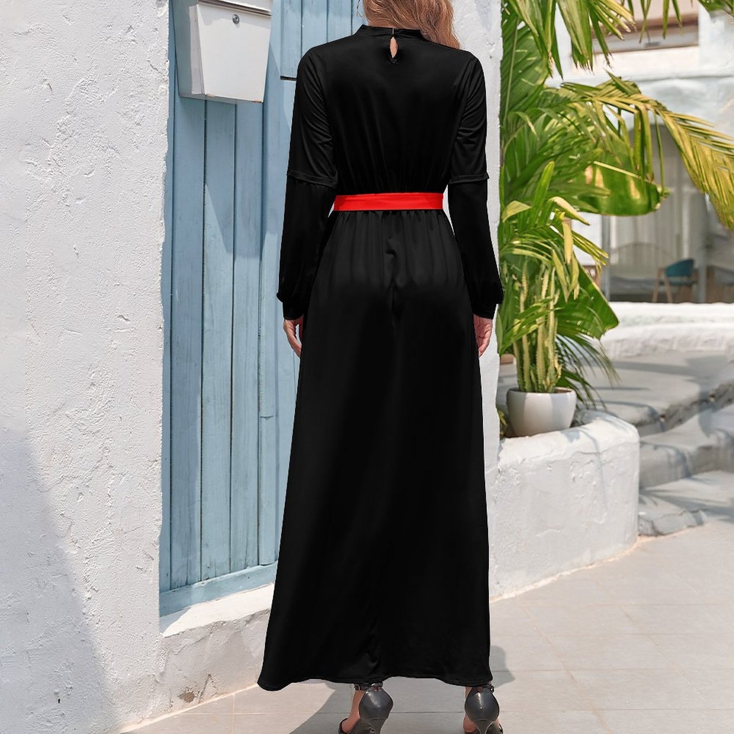 TURTLENECK LONG SLEEVE MAXI DRESS
