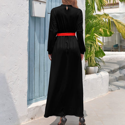 TURTLENECK LONG SLEEVE MAXI DRESS