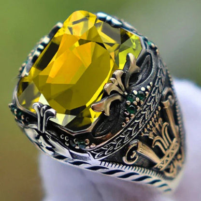 MEN'S LUXURY EMERALD RING – INLAID SAPPHIRE RETRO STYLE